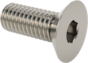 Image of Product. Front orientation. 18-8 Stainless Steel Hex-Drive Flat Head Screw, M6 x 1 mm Thread Size, 16 mm Long.