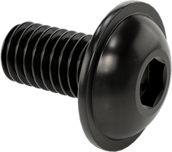 Image of Product. Front orientation. Alloy Steel Flanged Button Head Screws, Black-Oxide, M6 x 1.00 mm Thread, 12mm Long.