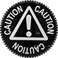 Image of Product. Front orientation. Caution. Screw-Head Mount Knobs with Messages.