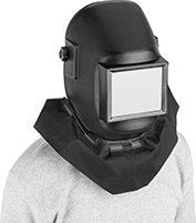 Image of ProductInUse. Front orientation. Welding Helmet Bibs. Style B.