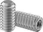 Image of Product. Front orientation. Set Screws. Stainless Steel Flat-Tip Set Screws.