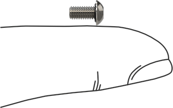 Image of Product. Side1 orientation. Contains SizingReference. Sealing Stainless Steel Tamper-Resistant Button Head Torx Screws, with Buna-N Rubber O-Ring, M3 x 0.5 mm Thread, 6 mm Long.