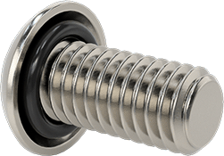 Image of Product. Back orientation. Sealing Stainless Steel Tamper-Resistant Button Head Torx Screws, with Buna-N Rubber O-Ring, M3 x 0.5 mm Thread, 6 mm Long.