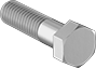 Image of Product. Front orientation. Hex Head Screws. Stainless Steel Hex Head Screws, Partially Threaded.