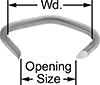 Image of Product. Front orientation. Contains Annotated. Hog Rings. Humped Hog Ring.