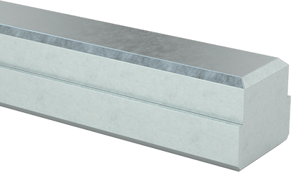 Image of Product. Front orientation. Zinc-Plated Carbon Steel Step Machine Key Stock, for Shafts, 7/8" Wide x 7/16" High Shaft Keyway, Undersized.