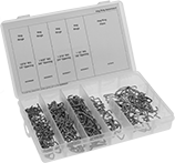 Image of Product. Front orientation. Hog Rings. Hog Ring Assortments.