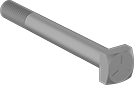Image of Product. Front orientation. Square Head Screws. Medium-Strength SAE Grade 5 Steel Square Head Screws, Partially Threaded.