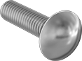 Image of Product. Back orientation. Carriage Bolts. 18-8 Stainless Steel Square-Neck Carriage Bolts.