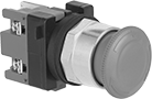 Image of Product. Front orientation. Emergency Stop Switches. 30 mm Panel-Mount Push-Button-Actuator Emergency Stop Switches, Not Illuminated, Twist Reset.