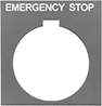 Image of Product. Front orientation. Legend Plates. Plastic Legend Plates for Emergency Stop Switches, Style G.