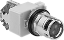 Image of Product. Projecting with Guard. Front orientation. Push-Button Switches. Metal 30 mm Panel-Mount Push-Button Switches, With Guard, Projecting Push Button.