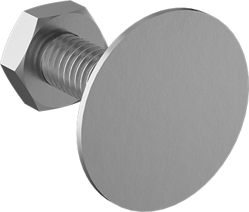 Image of Product. Back orientation. Square-Neck Elevator Bolt, 18-8 Stainless Steel, 3/8"-16 Thread Size, 1-1/2" Long.
