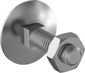 Image of Product. Front orientation. Square-Neck Elevator Bolt, 18-8 Stainless Steel, 3/8"-16 Thread Size, 1-1/2" Long.