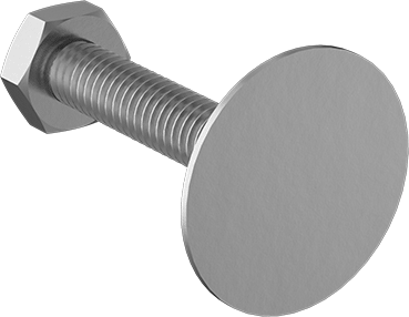 Image of Product. Back orientation. Square-Neck Elevator Bolt, 18-8 Stainless Steel, 5/16"-18 Thread Size, 2" Long.