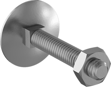Image of Product. Front orientation. Square-Neck Elevator Bolt, 18-8 Stainless Steel, 5/16"-18 Thread Size, 2" Long.