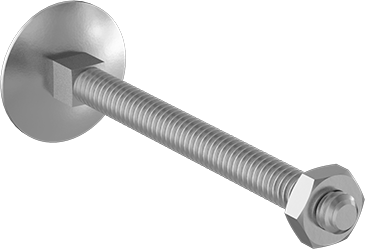 Image of Product. Front orientation. Square-Neck Elevator Bolt, 18-8 Stainless Steel, 1/2"-13 Thread Size, 3" Long.