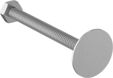 Image of Product. Back orientation. Square-Neck Elevator Bolt, 18-8 Stainless Steel, 1/2"-13 Thread Size, 3" Long.
