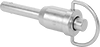 Knob-Grip Locking Quick-Release Pins with D-Ring