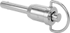 Knob-Grip Locking Quick-Release Pins with D-Ring