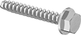Image of Product. Front orientation. Tapping Screws. Steel Flanged Hex Head Thread-Forming Screws for Plastic.