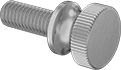 Image of Product. Front orientation. Thumb Screws. Brass Flared-Collar Knurled-Head Thumb Screws.