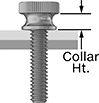 Image of Attribute. Front orientation. Contains Annotated. Thumb Screws. Brass Flared-Collar Knurled-Head Thumb Screws.