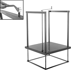 Image of Specification. Front orientation. Contains Inset. Work Platforms. Adjustable-Height Work Platforms.