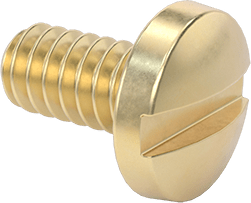 Image of Product. Front orientation. Brass Binding Head Slotted Screws, 10-24 Thread Size, 3/8" Long.
