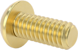 Image of Product. Back orientation. Brass Decorative Round Head Slotted Screw, 8-32 Thread Size, 3/8" Long.