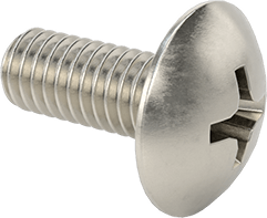 Image of Product. Front orientation. 18-8 Stainless Steel Truss Head Phillips Screws, M4 x 0.7 mm Thread Size, 10 mm Long.