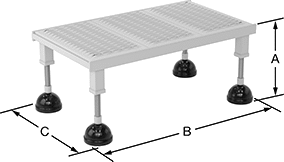 Image of Attribute. Front orientation. Contains Annotated. Work Platforms. Rolling Work Platforms, Style 1.