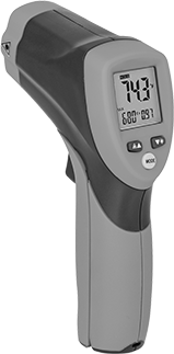 Image of Product. Front orientation. Infrared Thermometer, Adjustable Emissivity,-58° to 1832°F.