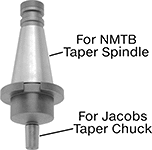 Image of Product. Front orientation. Contains Annotated. Drill Chuck Arbors. NMTB Taper to Jacobs Taper Drill Chuck Arbors.