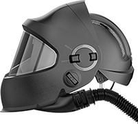 Image of Product. Side1 orientation. Welding Helmets. Auto-Darkening Welding Helmets with Powered Air-Purifying Respirator, Nylon Helmet, Internal Slide-Up Lens.