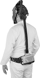 Image of ProductInUse. Back orientation. Welding Helmets. Auto-Darkening Welding Helmets with Powered Air-Purifying Respirator.