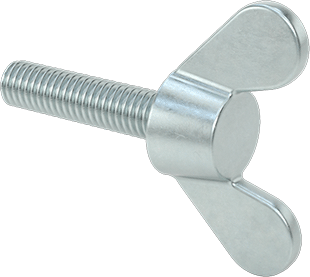 Image of Product. Front orientation. Iron Wing-Head Thumb Screw, M6 x 1mm Thread Size, 25mm Long.