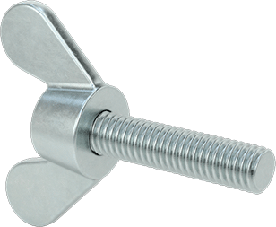 Image of Product. Back orientation. Iron Wing-Head Thumb Screw, M6 x 1mm Thread Size, 25mm Long.