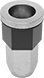 Image of Product. Hex Body. Bottom orientation. Rivet Nuts. Highly Twist-Resistant Closed-End Sealing Rivet Nuts.