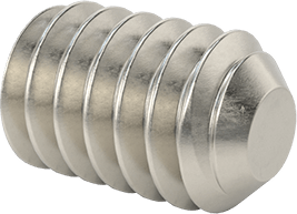 Image of Product. Back orientation. Stainless Steel Flat-Tip Set Screw, Super-Corrosion-Resistant 316, M2 x 0.4 mm Thread, 3 mm Long.
