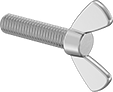 Image of Product. Front orientation. Thumb Screws. Stainless Steel Wing Thumb Screws.