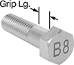 Image of Product. Front orientation. Contains Annotated. Hex Head Screws. High-Pressure Stainless Steel Heavy Hex Head Screws, Partially Threaded.