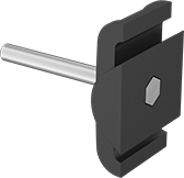 Image of Product. Front orientation. Conveyor Guide Mounting Rods. Conveyor Guide Mounting Rods with Clamp, Style B.