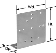 Image of Product. Front orientation. Contains Annotated. Conveyor Brackets. Conveyor Sensor and Reflector Brackets, Style H.
