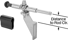 Image of Product. Back orientation. Contains Annotated. Conveyor Brackets. Conveyor Mounting Rod Brackets, Style M.