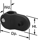 Image of Product. Front orientation. Contains Annotated. Conveyor Brackets. Conveyor Sensor and Reflector Brackets, Style B.