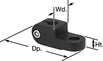 Image of Product. Front orientation. Contains Annotated. Conveyor Brackets. Conveyor Sensor and Reflector Brackets, Style C.