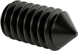 Image of Product. Back orientation. Alloy Steel Cone-Tip Set Screw, Black Oxide, 1/4"-20 Thread, 1/2" Long.