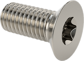 Image of Product. Front orientation. 18-8 Stainless Steel Torx Flat Head Screws, M5 x 0.8 mm Thread Size, 12 mm Long.
