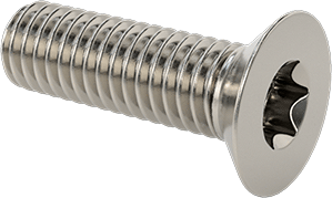 Image of Product. Front orientation. 18-8 Stainless Steel Torx Flat Head Screws, M6 x 1 mm Thread Size, 20 mm Long.